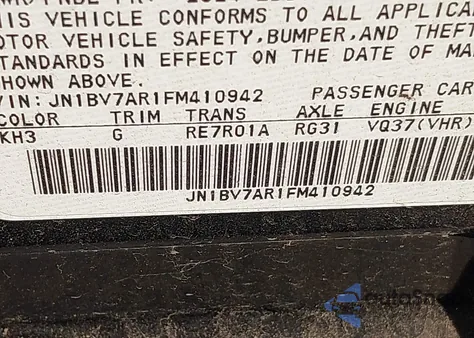 2015 Infiniti Q50 Premium из США, поврежденный, VIN JN1BV7AR1FM410942